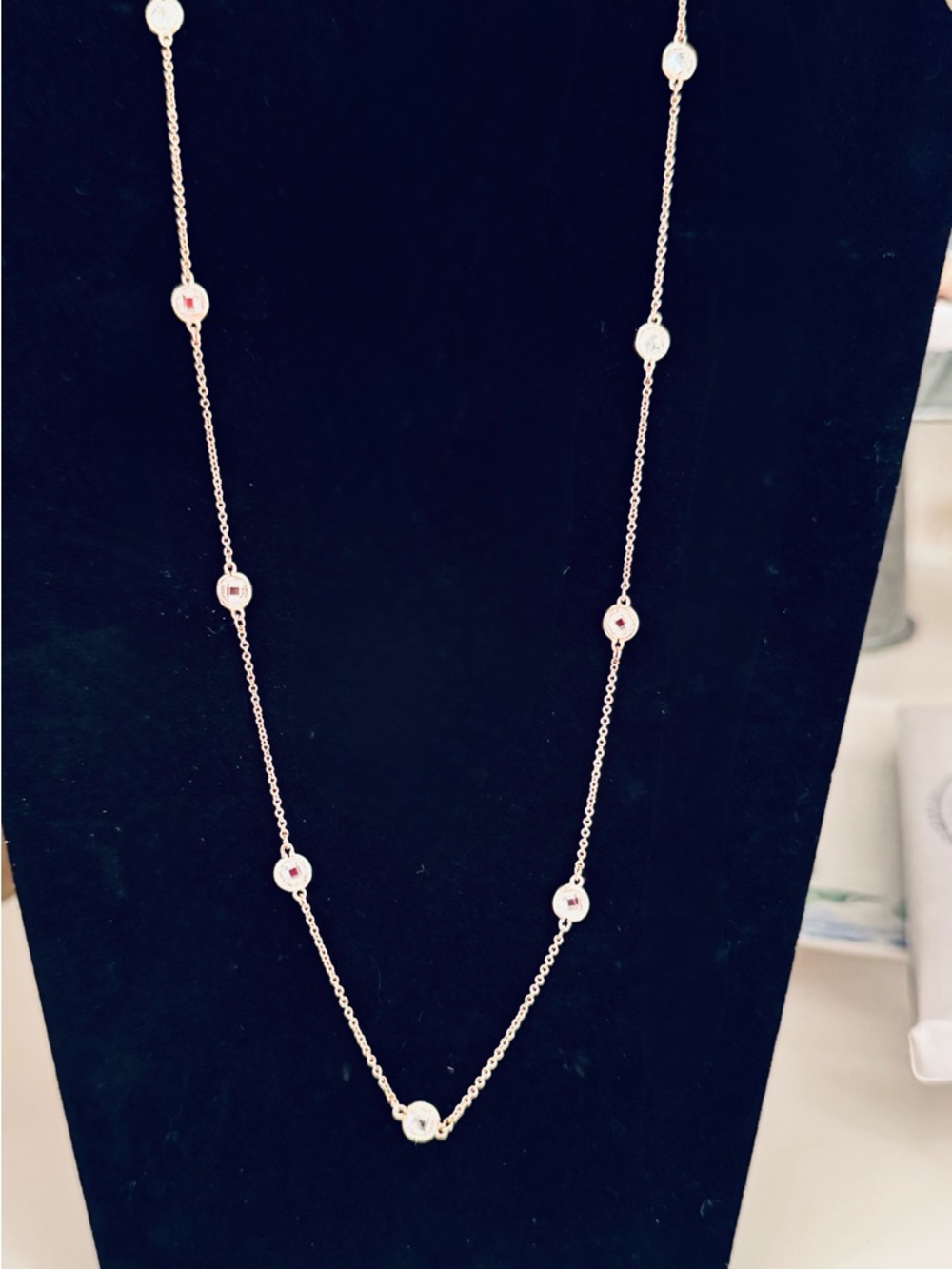 .925 Rose Gold plated Necklace with Crystal Accents - Picture 6 of 14